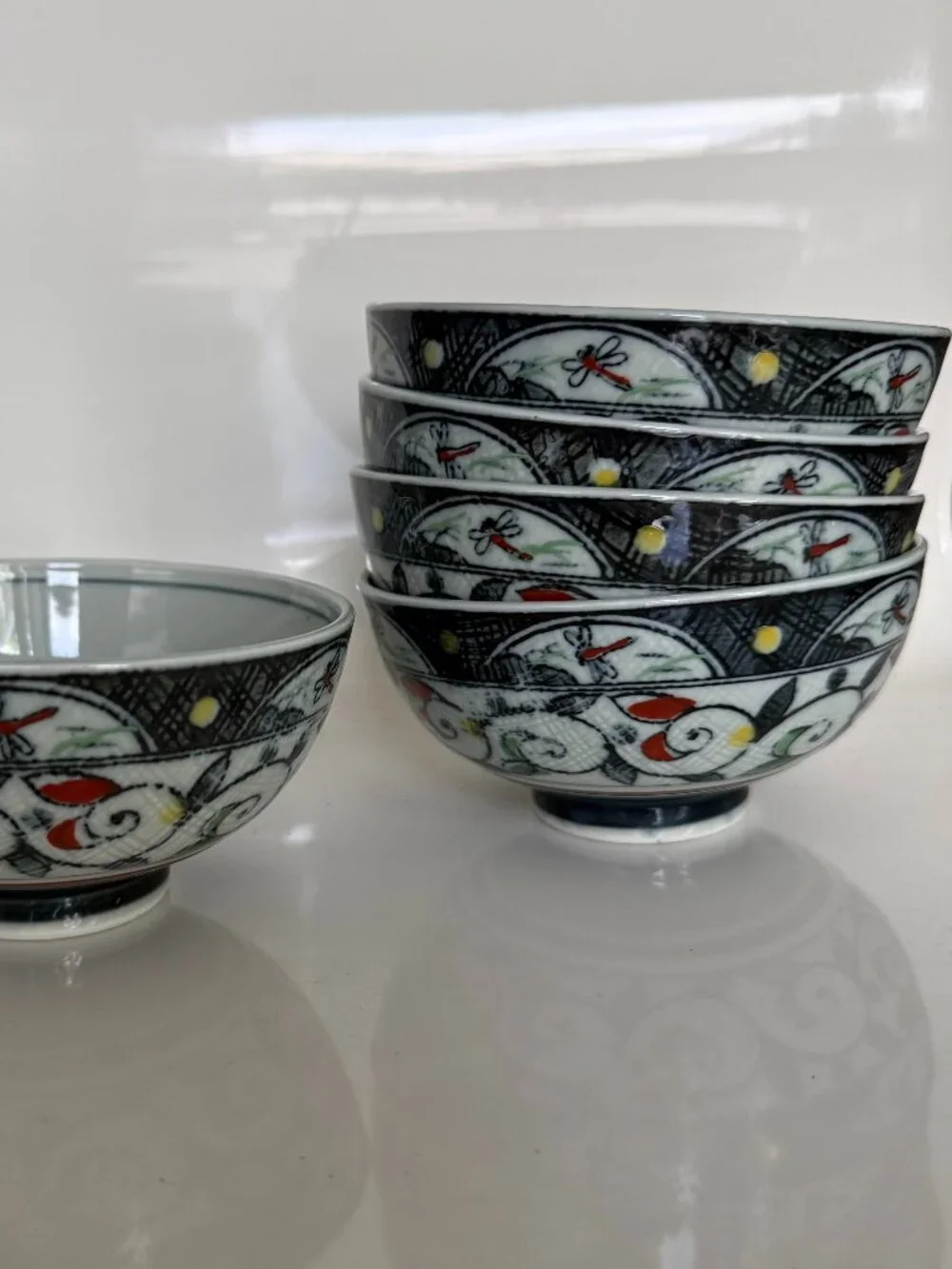 Vintage Japanese hand painted ceramic bowls
